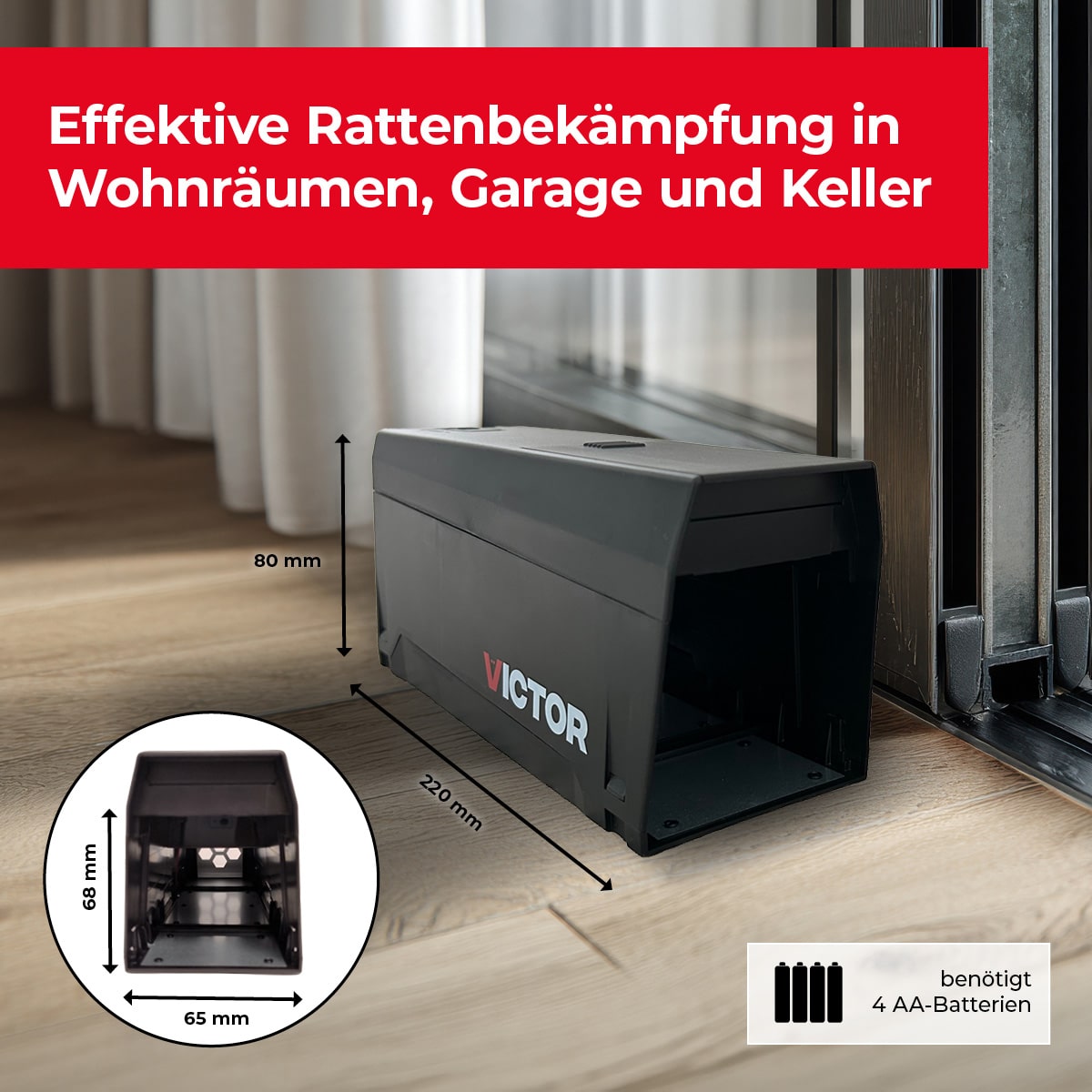 Produktmaße Elektronische Rattenfalle