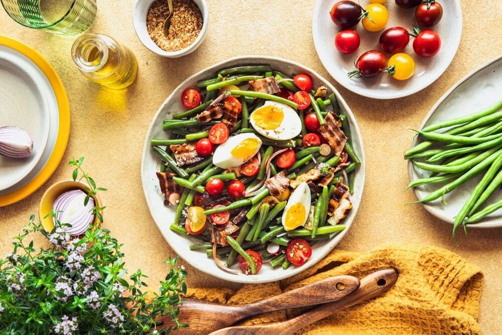 Grüne Bohnen Salat mit Bacon