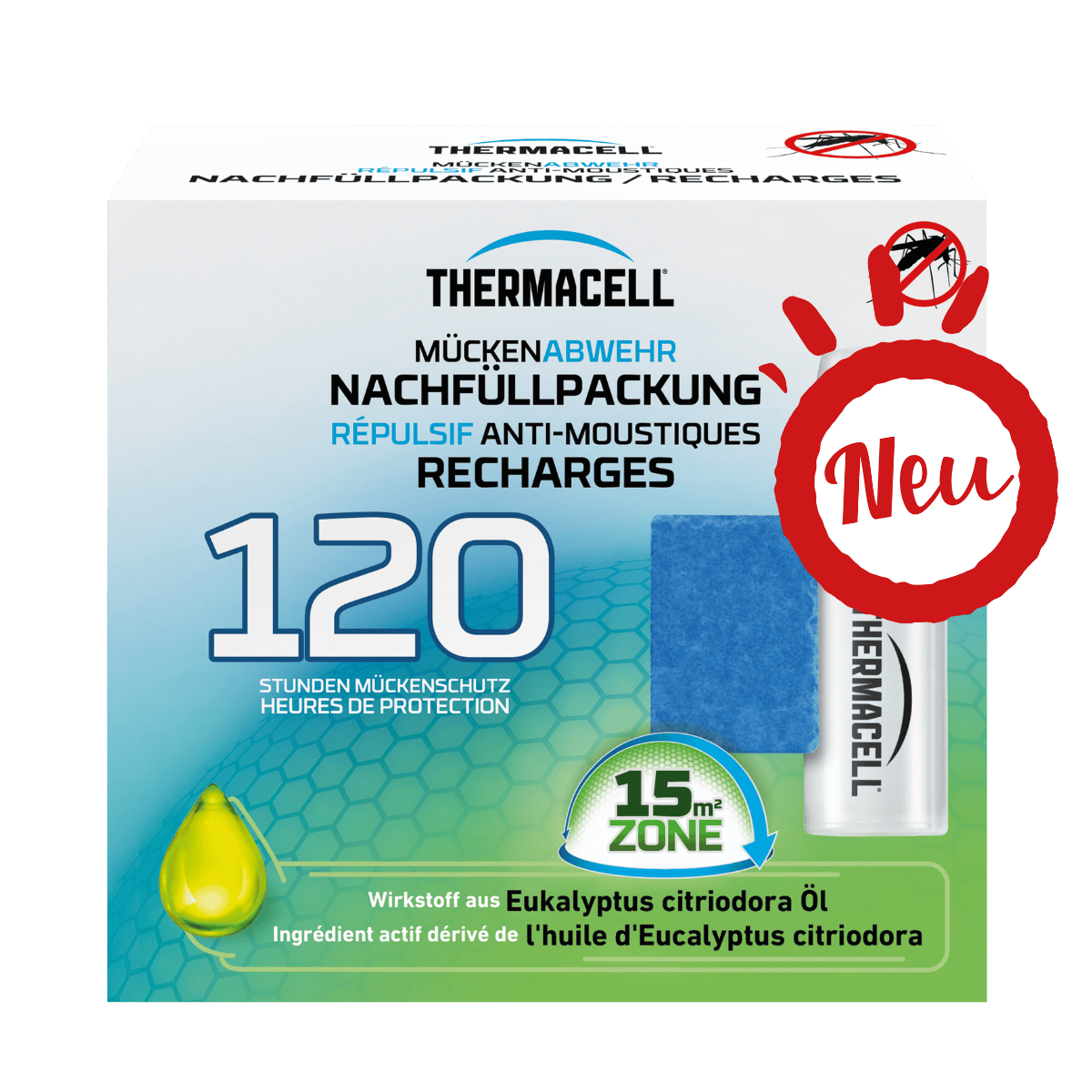 Thermacell Mückenabwehr mit Zitroneneukalyptusöl Nachfüllpackungen 120 stunden
